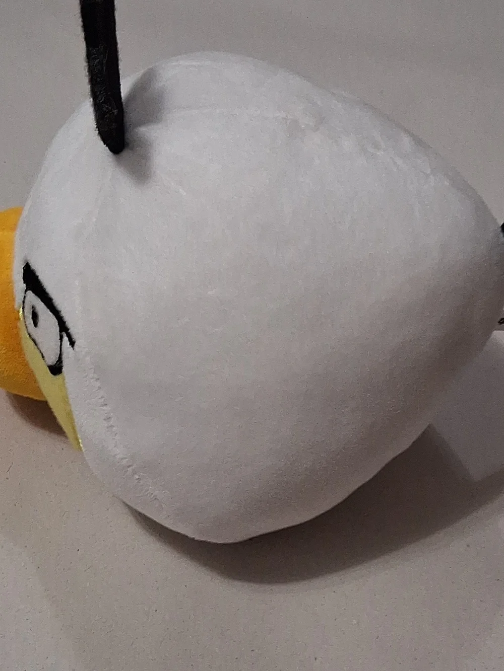 White Plush Angry Bird Plushie with Yellow Beak -